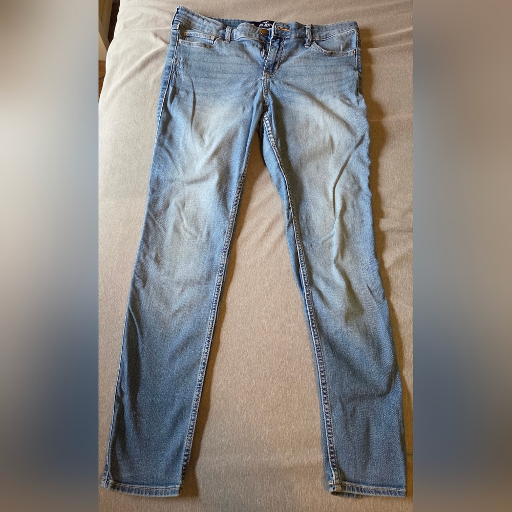 Hollister Blue Slim Jeans with Faded Denim